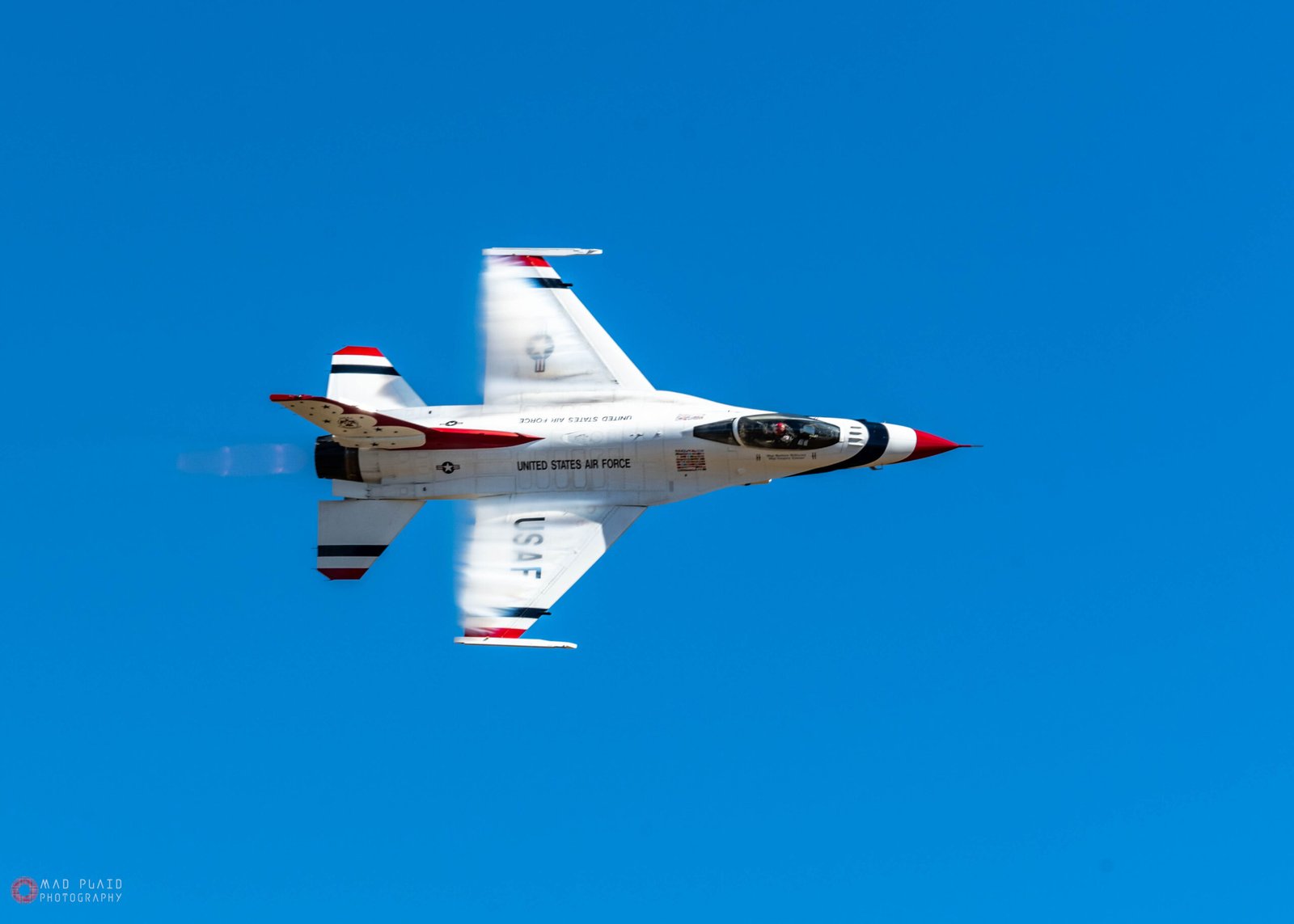 Thunderbird plane at mach speed