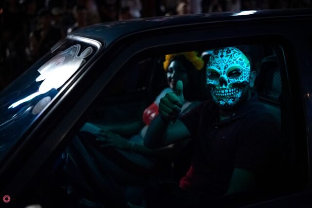 "Estoy Bueno?" I do not fear the reaper nor its emissaries on this earth.
Calaveras are the traditional masks worn during Day of The Dead Dia De Los Muertos. They are often bright and bold to bring joy and happiness in the remembrance of those who have passed on to the next life.